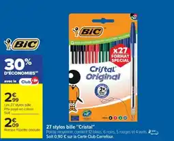Cora x Carrefour BIC 27 stylos bille "Cristal" offre