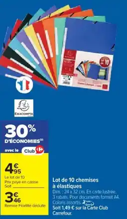 Cora x Carrefour Lot de 10 chemises à élastiques offre