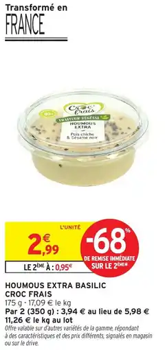Intermarché Hyper CROC FRAIS Houmous extra basilic offre