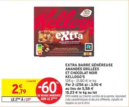 Intermarché Hyper KELLOGG'S Extra barre généreuse amandes grillées et chocolat noir offre