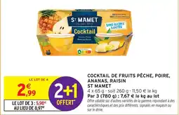 Intermarché Hyper ST MAMET Cocktail de fruits pêche, poire, ananas, raisin offre