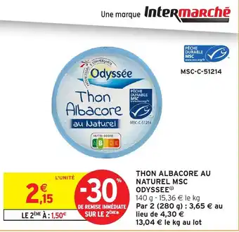 Intermarché Hyper ODYSSEE Thon albacore au naturel msc offre