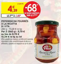 Intermarché Hyper DI VITA Peperoncini fourrés à la ricotta offre