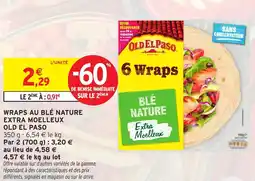 Intermarché Hyper OLD EL PASO Wraps au blé nature extra moelleux offre