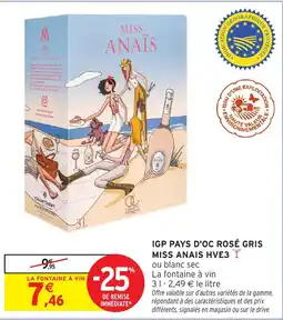 Intermarché Hyper Igp pays d'oc rosé gris miss anais hve3 offre