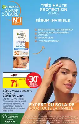 Intermarché Hyper GARNIER Sérum visage solaire super uv ambre solaire offre