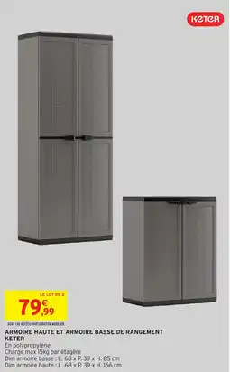 Intermarché Hyper KETER Armoire haute et armoire basse de rangement offre