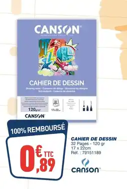 Bureau Vallée CANSON Cahier de dessin offre