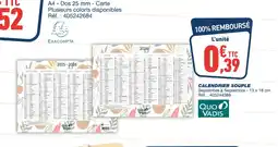 Bureau Vallée Calendrier souple offre