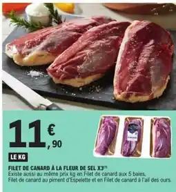 E.Leclerc FILET DE CANARD À LA FLEUR DE SEL X3 offre