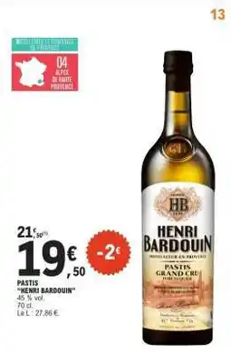 E.Leclerc Pastis Henri Bardouin offre