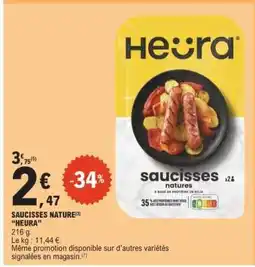 E.Leclerc SAUCISSES NATURE HEURA offre