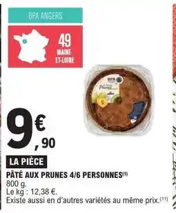 E.Leclerc PÂTÉ AUX PRUNES 4/6 PERSONNES offre