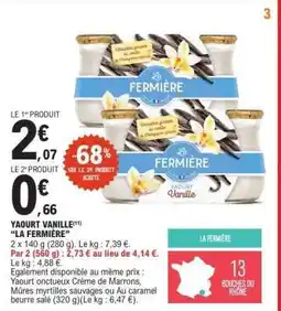 E.Leclerc Yaourt Vanille 'La Fermière' offre