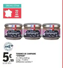E.Leclerc TERRINES DE CAMPAGNE “STÉPHAN” offre