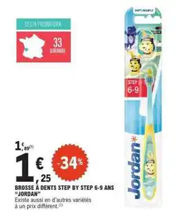 E.Leclerc Brosse à dents Step by Step 6-9 ans 'Jordan' offre