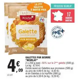 E.Leclerc GALETTES PUR BEURRE BEURLAY offre