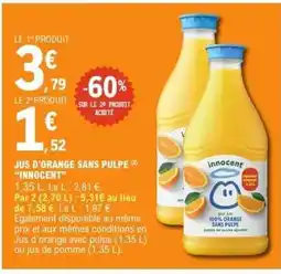 E.Leclerc Jus D'orange Sans Pulpe Innocent offre