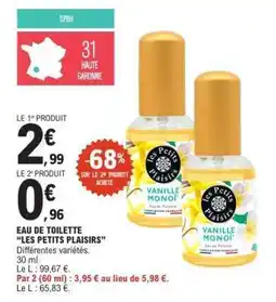E.Leclerc Eau De Toilette Les Petits Plaisirs offre