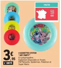 E.Leclerc 4 Assiettes Stitch 'Joy Party' offre