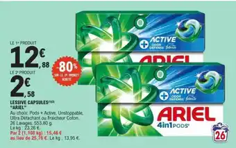 E.Leclerc Lessive Capsules Ariel offre