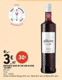 E.Leclerc BOISSON À BASE DE VIN LOW ALCOOL “ALLURE” offre