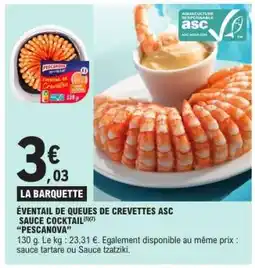 E.Leclerc Éventail de Queues de Crevettes ASC Sauce Cocktail offre