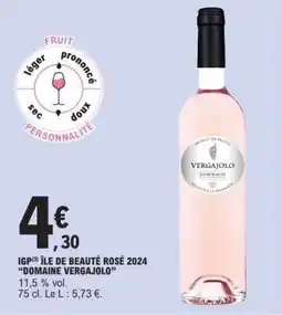 E.Leclerc IGP ÎLE DE BEAUTÉ ROSÉ 2024 DOMAINE VERGAJOLO offre