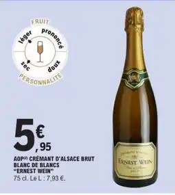 E.Leclerc AOP Crémant d'Alsace Brut Blanc de Blancs 'Ernest Wein' offre
