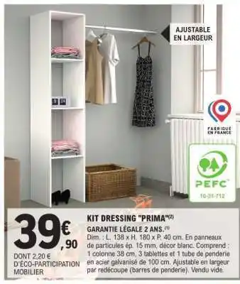 E.Leclerc KIT DRESSING PRIMA offre