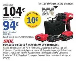 E.Leclerc SKIL PERCEUSE-VISSEUSE À PERCUSSION 20V BRUSHLESS offre