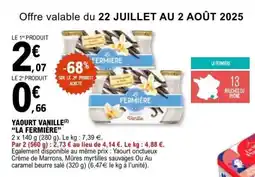 E.Leclerc Yaourt Vanille 'La Fermière' offre