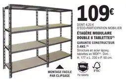 E.Leclerc Étagère Modulaire Double 8 Tablettes offre