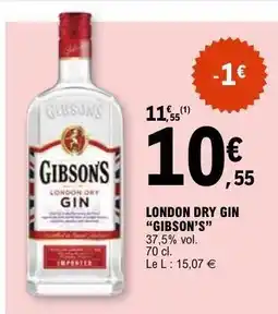 E.Leclerc London Dry Gin Gibson's offre