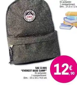 E.Leclerc SAC À DOS 'EVEREST BASE CAMP' offre