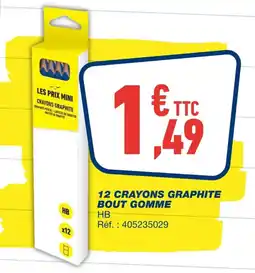 Bureau Vallée 12 crayons graphite bout gomme offre