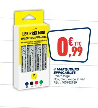 Bureau Vallée 4 marqueurs effacables offre