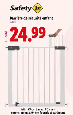 Lidl Barrière de sécurité enfant offre