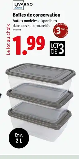 Lidl LIVARNO HOME Boîtes de conservation offre