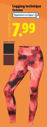 Lidl Legging technique femme offre