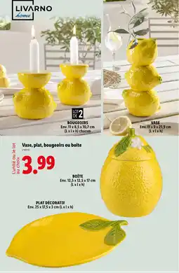 Lidl LIVARNO HOME Vase, plat, bougeoirs ou boîte offre