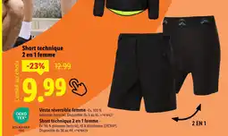 Lidl Short technique 2 en 1 femme offre