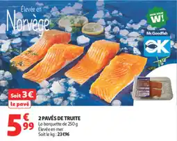 Auchan 2 pavés de truite offre