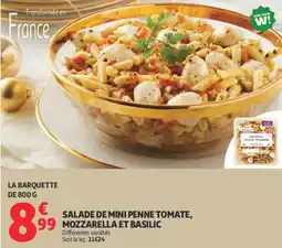 Auchan Salade de mini penne tomate, mozzarella et basilic offre