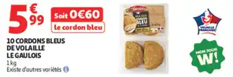 Auchan 10 cordons bleus de volaille le gaulois offre