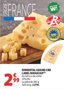 Auchan Emmental grand cru label rouge igp offre