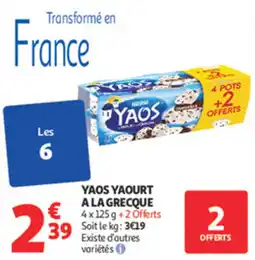 Auchan Yaos yaourt a la grecque offre