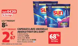 Auchan Capsules lave-vaisselle absolutout en 1 sun offre