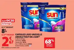 Auchan Capsules lave-vaisselle absolu toute 1 sun offre