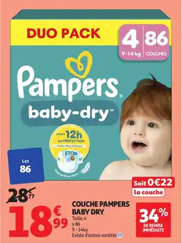 Auchan Couche pampers baby dry offre